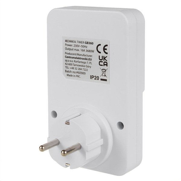 Zdjęcie produktu: Włącznik czasowy GreenBlue 48 programów 16A IP20 GB360F