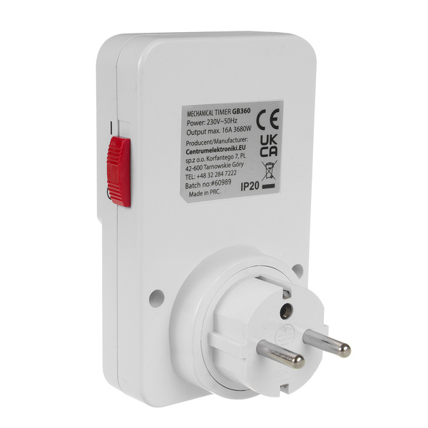 Zdjęcie produktu: Włącznik czasowy GreenBlue 48 programów 16A IP20 GB360E