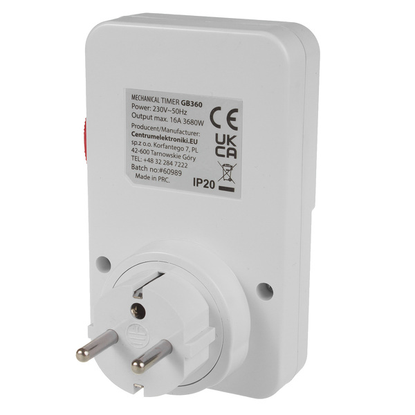 Zdjęcie produktu: Włącznik czasowy GreenBlue 48 programów 16A IP20 GB360E