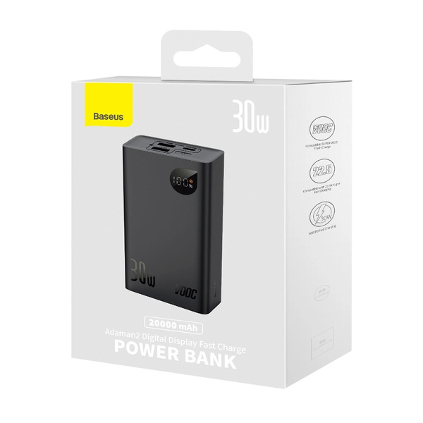 Zdjęcie produktu: Powerbank Baseus Adaman2, 20000mAh 30W 2x USB-A / USB-C PD / QC / SCP / Oppo Super VOOC - czarny