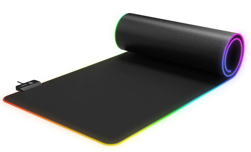 Miniatura produktu: Podkładka pod mysz i klawiaturę Rampage MP-24 gamingowa 30x80cm, RGB, czarna