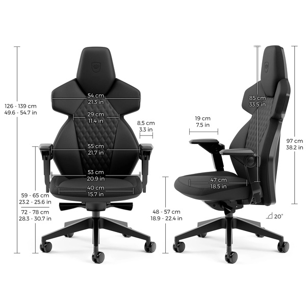 Zdjęcie produktu: Fotel noblechairs DAWN, skóra, czarny, czarne obszycie Zdjęcie produktu: Fotel noblechairs DAWN, skóra, czarny, czarne obszycie