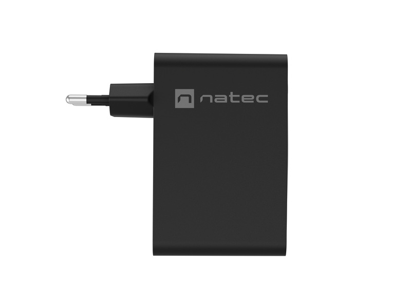 Zdjęcie produktu: Ładowarka sieciowa Natec Ribera GaN 1x USB-A + 3x USB TYP-C 100W - czarna