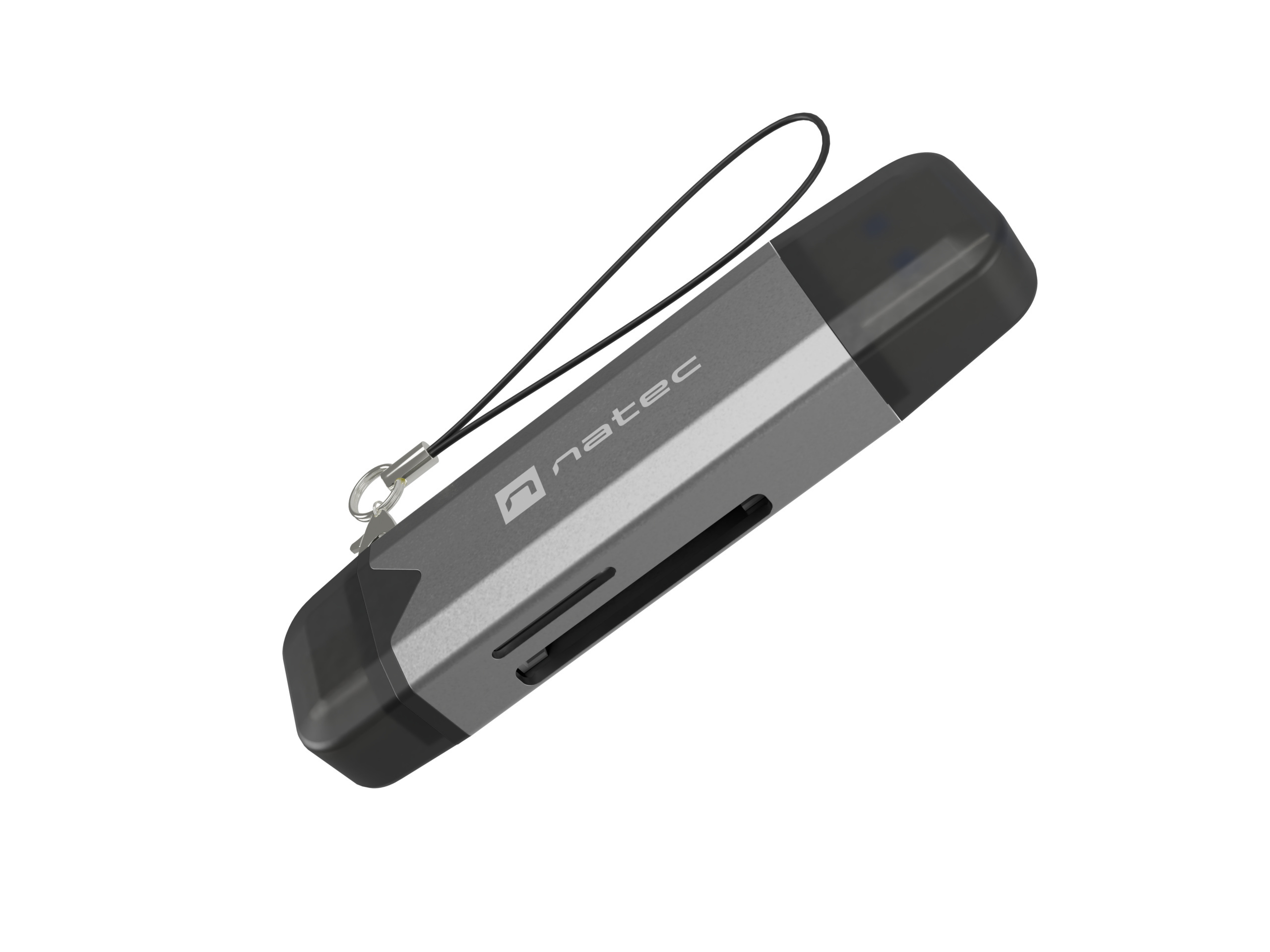 Czytnik kart Natec SCARAB 3 SD/MicroSD, USB 3.1 gen.1 + USB-C - szary