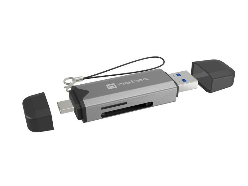 Zdjęcie produktu: Czytnik kart Natec SCARAB 3 SD/MicroSD, USB 3.1 gen.1 + USB-C - szary