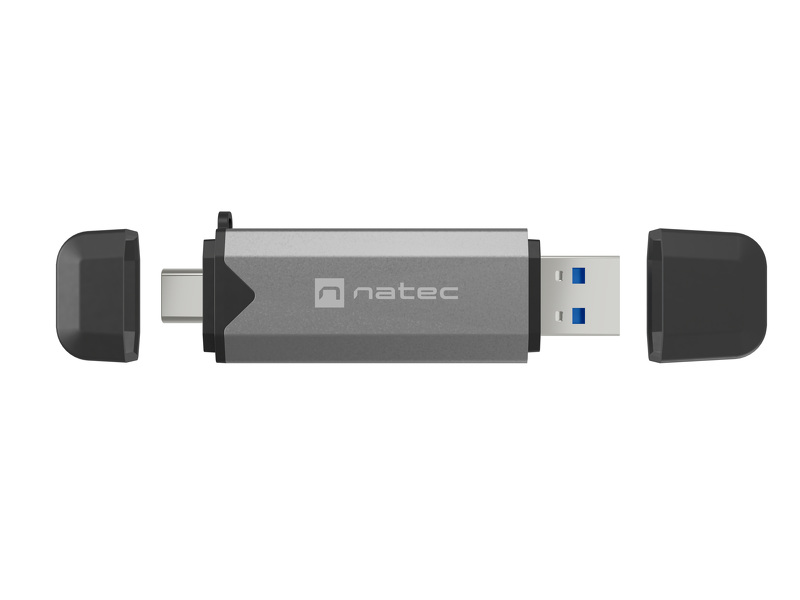 Zdjęcie produktu: Czytnik kart Natec SCARAB 3 SD/MicroSD, USB 3.1 gen.1 + USB-C - szary