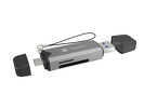 Miniatura zdjęcia: Czytnik kart Natec SCARAB 3 SD/MicroSD, USB 3.1 gen.1 + USB-C - szary