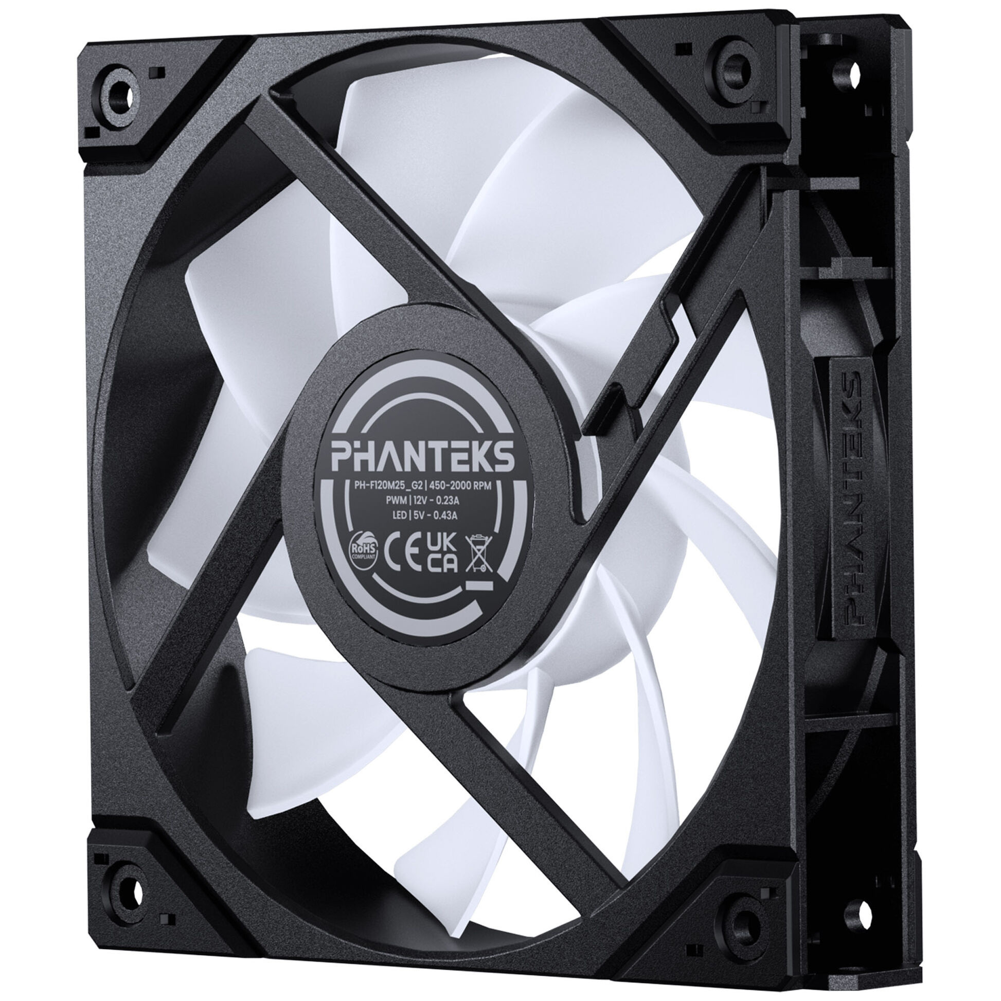 Wentylator Phanteks M25 Gen2 PWM ARGB Regular Airflow 120mm, czarny