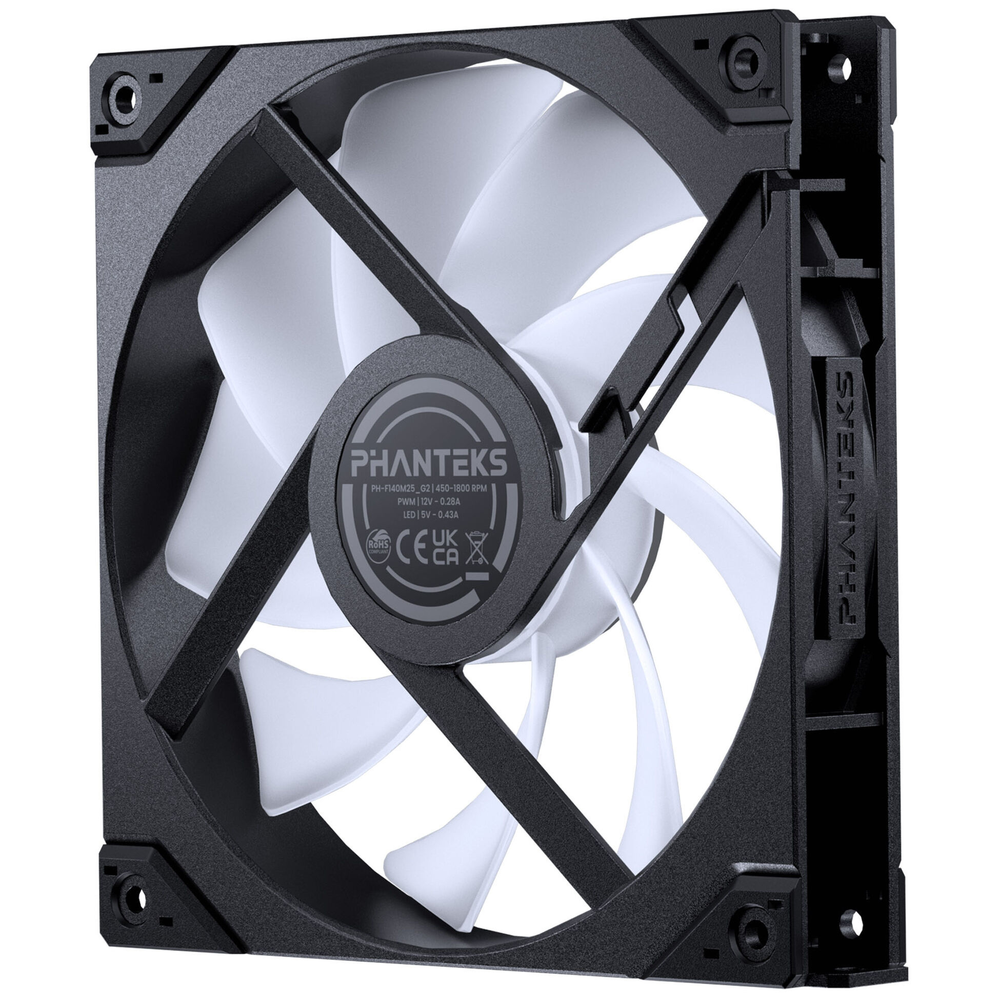 Wentylator Phanteks M25 Gen2 PWM ARGB Regular Airflow 140mm, czarny