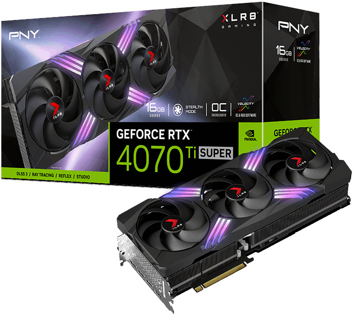 PNY GeForce RTX 4070 Ti SUPER 16GB XLR8 GAMING VERTO XLR8 DLSS 3