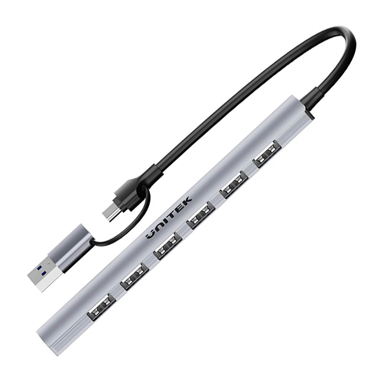 HUB USB-A/C 7w1 USB A z adapterem USB A 5 Gbps Unitek