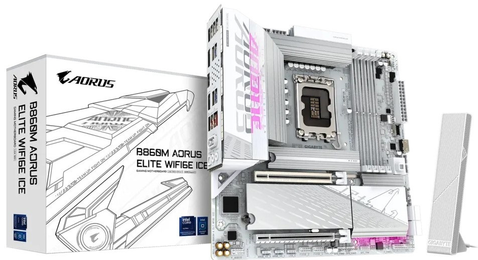 Gigabyte B860M AORUS ELITE WF6E ICE DDR5 LGA1851 Gigabyte B860M AORUS ELITE WF6E ICE DDR5 LGA1851