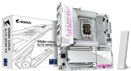 Miniatura produktu: Płyta główna Gigabyte B860M AORUS ELITE WF6E ICE DDR5 LGA1851