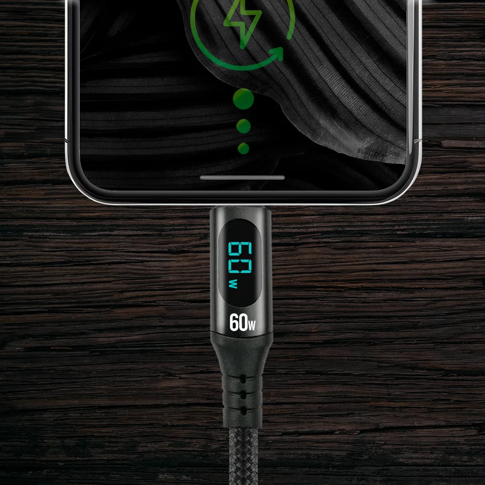 Kabel USB-C PD LCD 100cm everActive CBB-1PDL 1m czarny