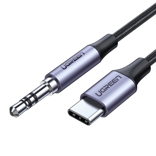 Zdjęcie produktu: Kabel mini jack 3,5mm AUX do USB-C UGREEN AV143, 1m (czarny)