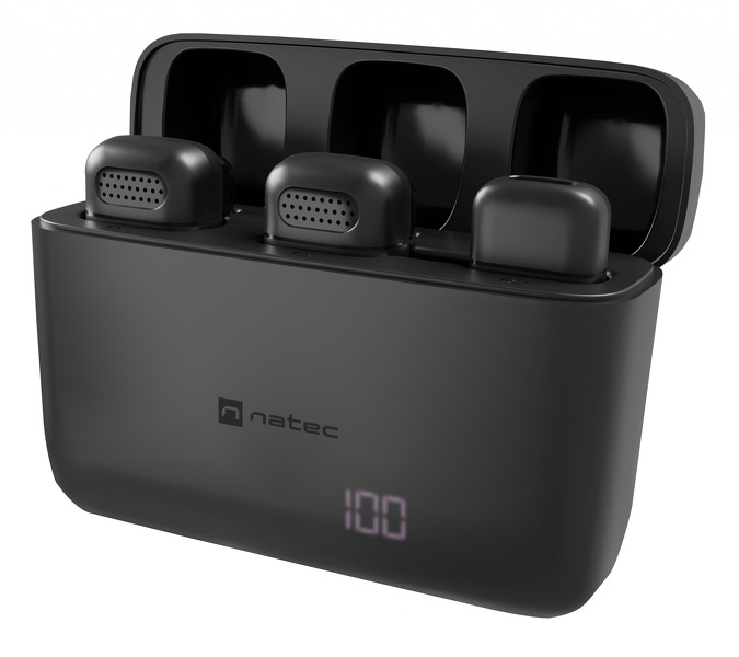 Zdjęcie produktu: Mikrofon Natec Hopper krawatowy bezprzewodowy USB-C (2 szt)