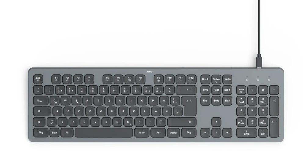 Klawiatura HAMA CK-400 przewodowa USB QWERTY podświetlana Assist AI Klawiatura HAMA CK-400 przewodowa USB QWERTY podświetlana Assist AI
