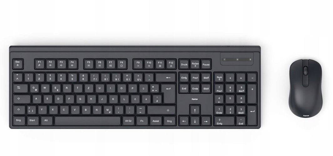 Zestaw bezprzewodowy klawiatura i mysz komputerowa zestaw Hama WKM-100 QWERTY Assist AI Zestaw bezprzewodowy klawiatura i mysz komputerowa zestaw Hama WKM-100 QWERTY Assist AI