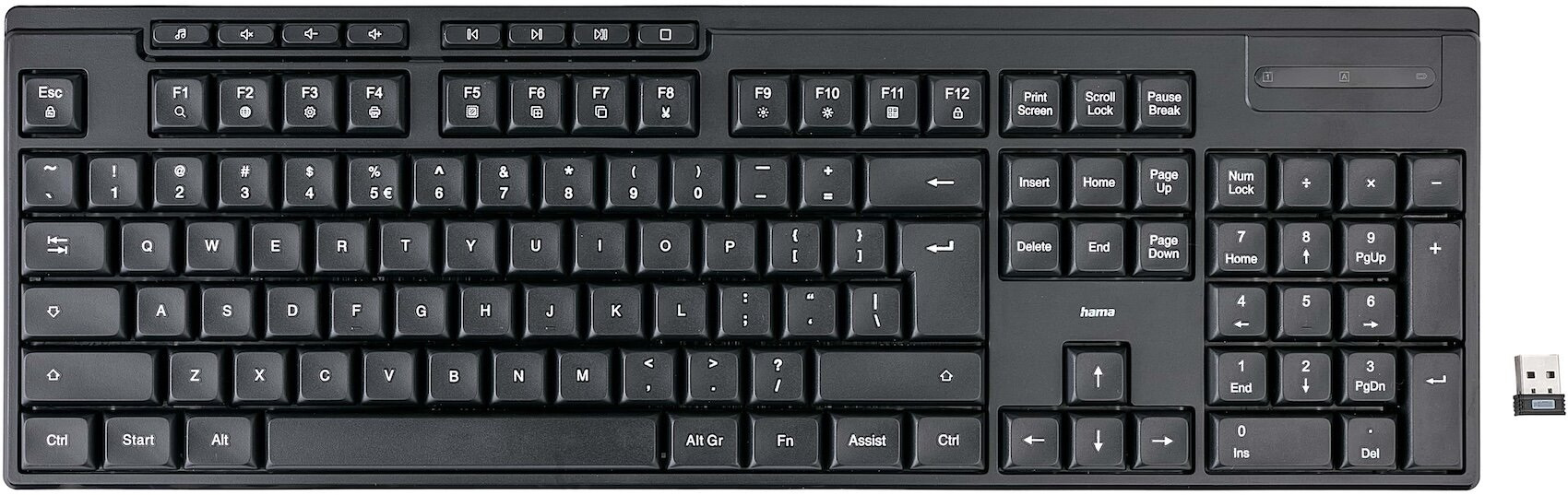 Klawiatura komputerowa HAMA WK-200 bezprzewodowa QWERTY Assist AI czarna Klawiatura komputerowa HAMA WK-200 bezprzewodowa QWERTY Assist AI czarna