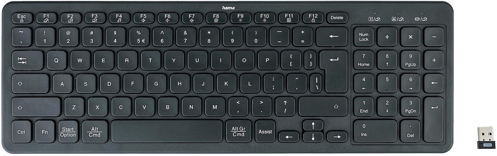 Klawiatura komputerowa HAMA WK-300 multi device bezprzewodowa QWERTY Assist AI