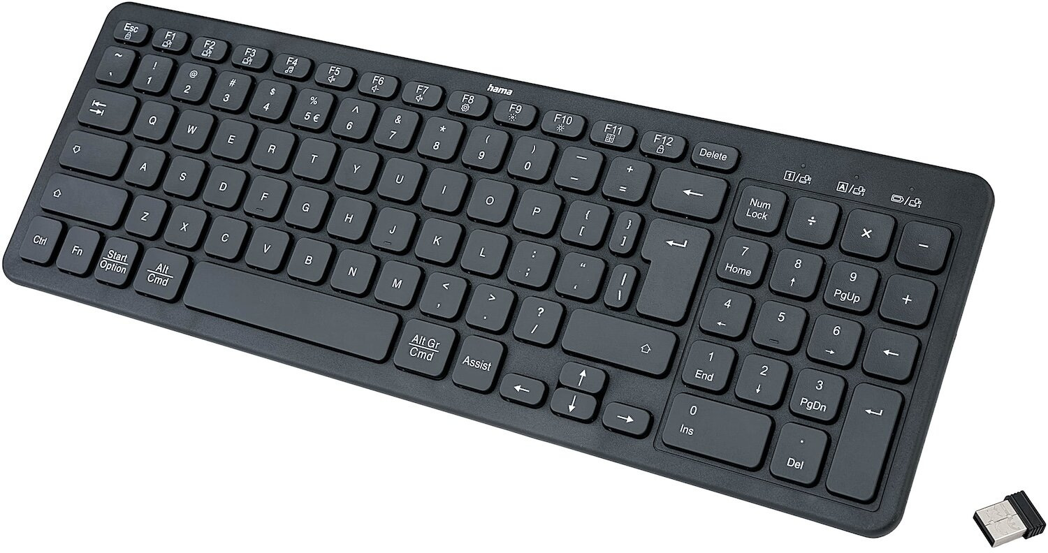 Klawiatura komputerowa HAMA WK-300 multi device bezprzewodowa QWERTY Assist AI