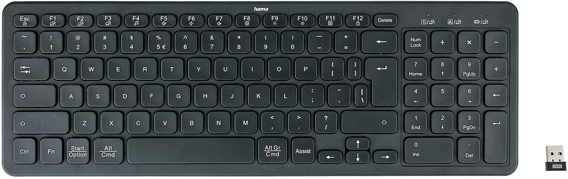 Zdjęcie produktu: Klawiatura komputerowa HAMA WK-300 multi device bezprzewodowa QWERTY Assist AI