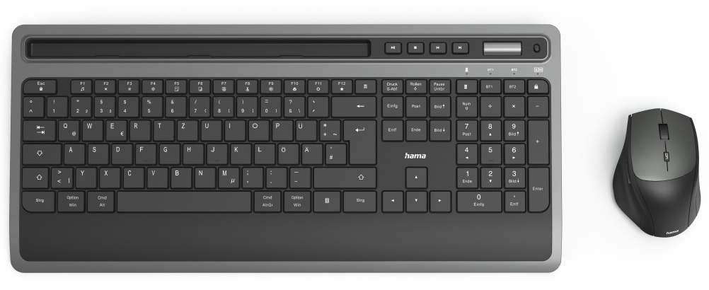 Zestaw bezprzewodowy klawiatura i mysz komputerowa zestaw Hama MKB KMW-600 Plus, czarny/ antracyt