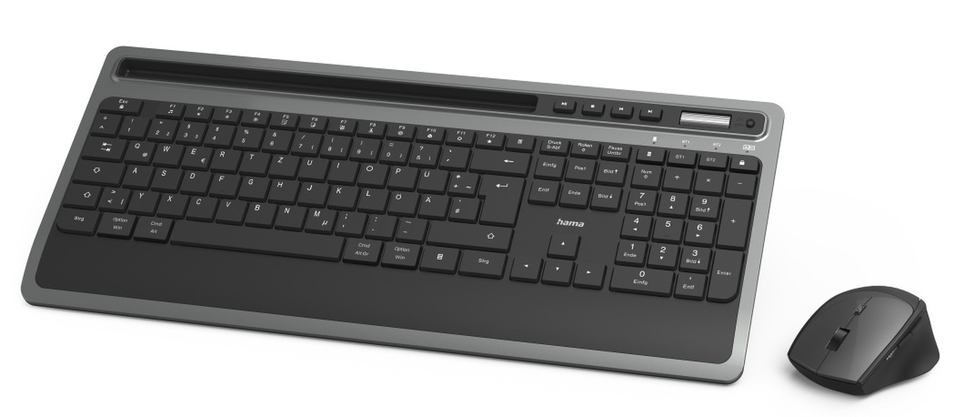 Zdjęcie produktu: Zestaw bezprzewodowy klawiatura i mysz komputerowa zestaw Hama MKB KMW-600 Plus, czarny/ antracyt