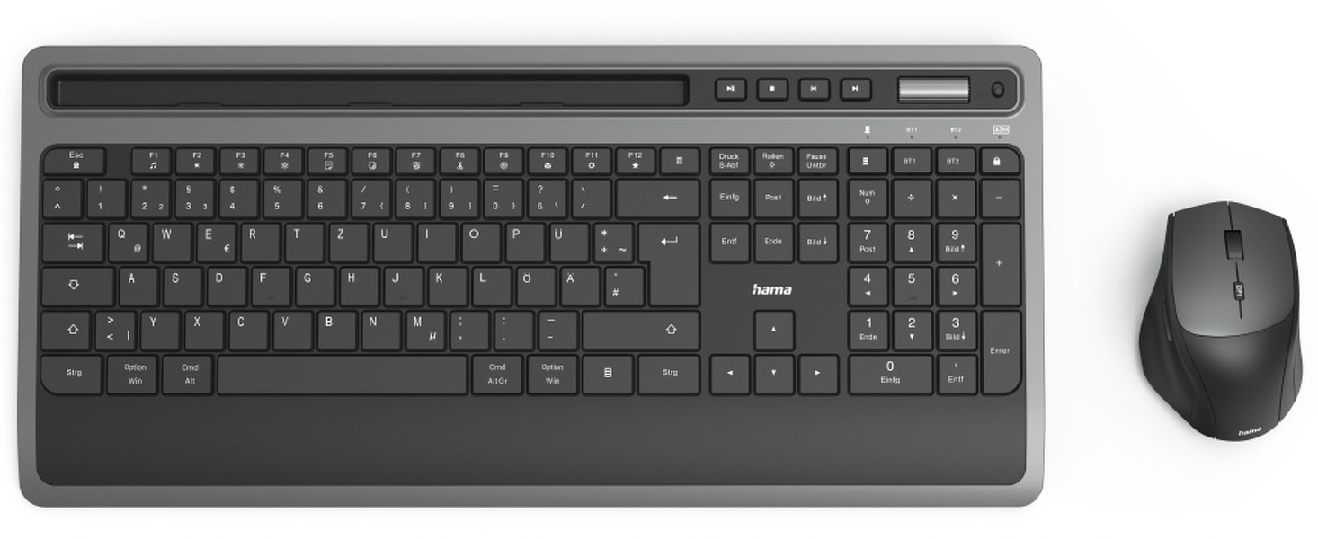 Zdjęcie produktu: Zestaw bezprzewodowy klawiatura i mysz komputerowa zestaw Hama MKB KMW-600 Plus, czarny/ antracyt