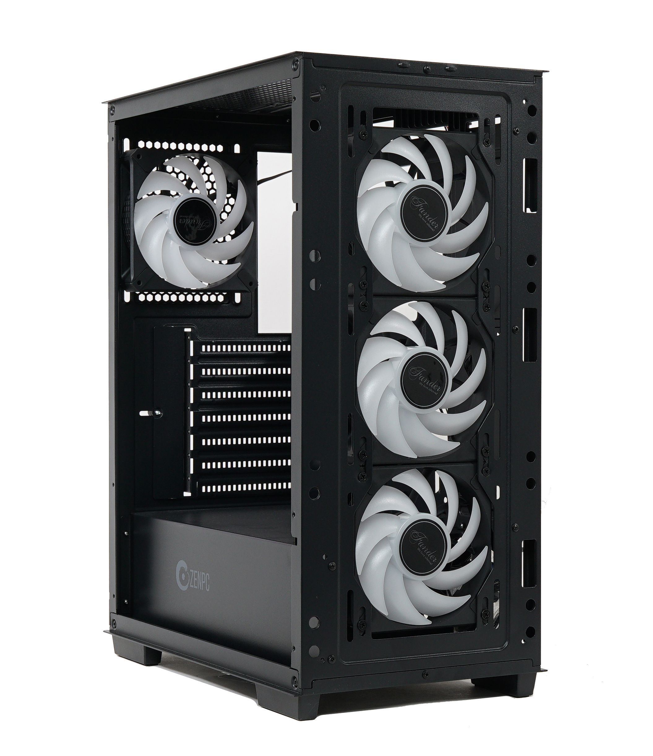 ZENPC Flow TG Black 4x Fander P12 PWM ARGB PST