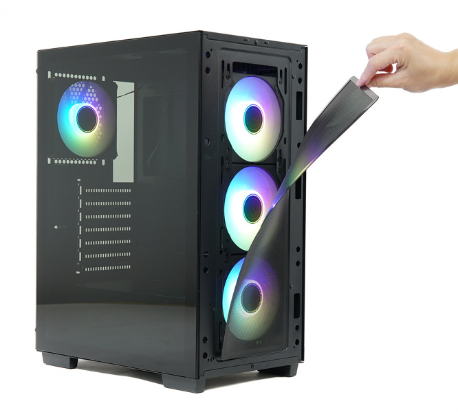 Zdjęcie produktu: ZENPC Flow TG Black 4x Fander P12 PWM ARGB PST