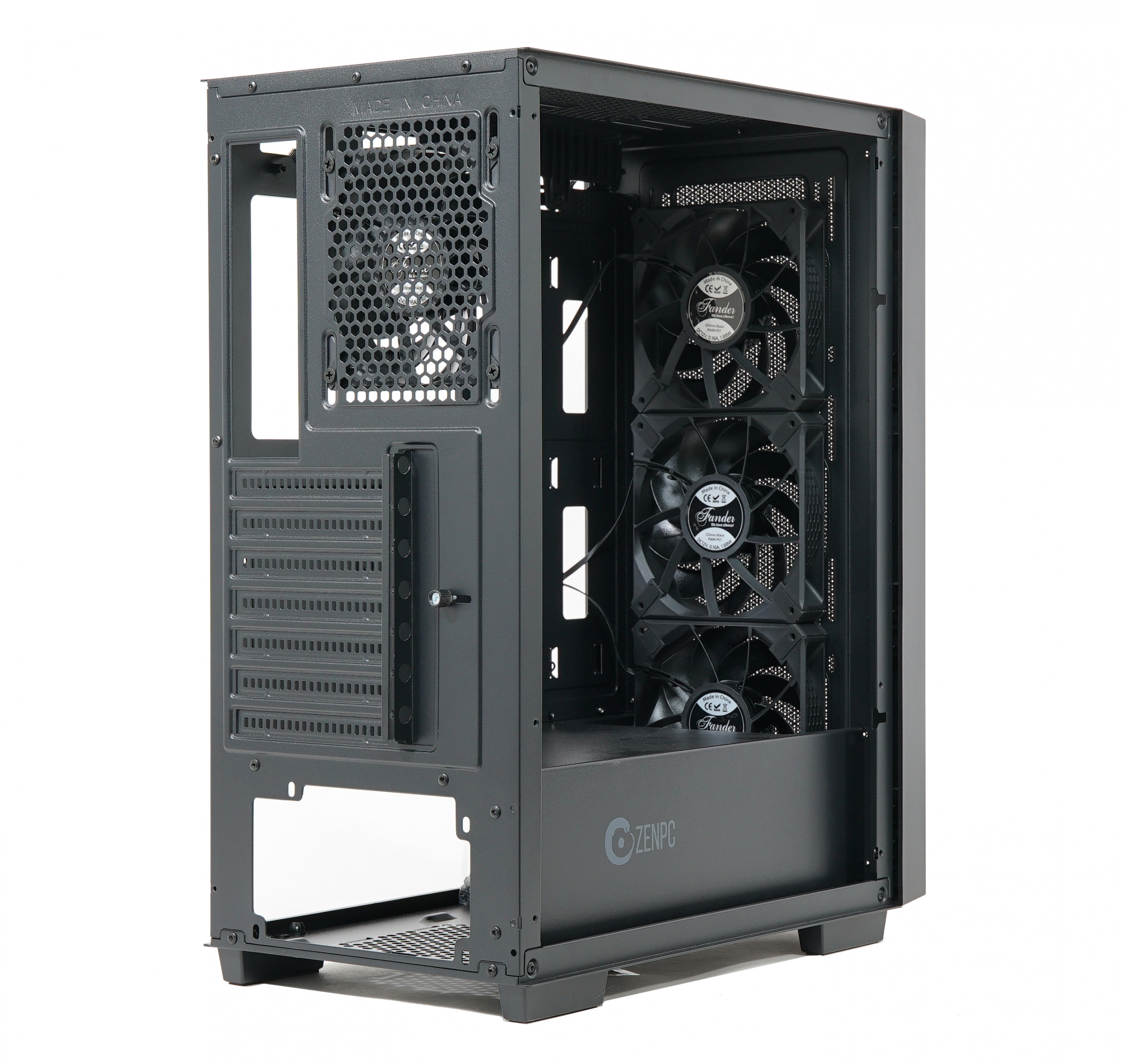 ZENPC Flow TG Black 4x Fander P12 PWM PST