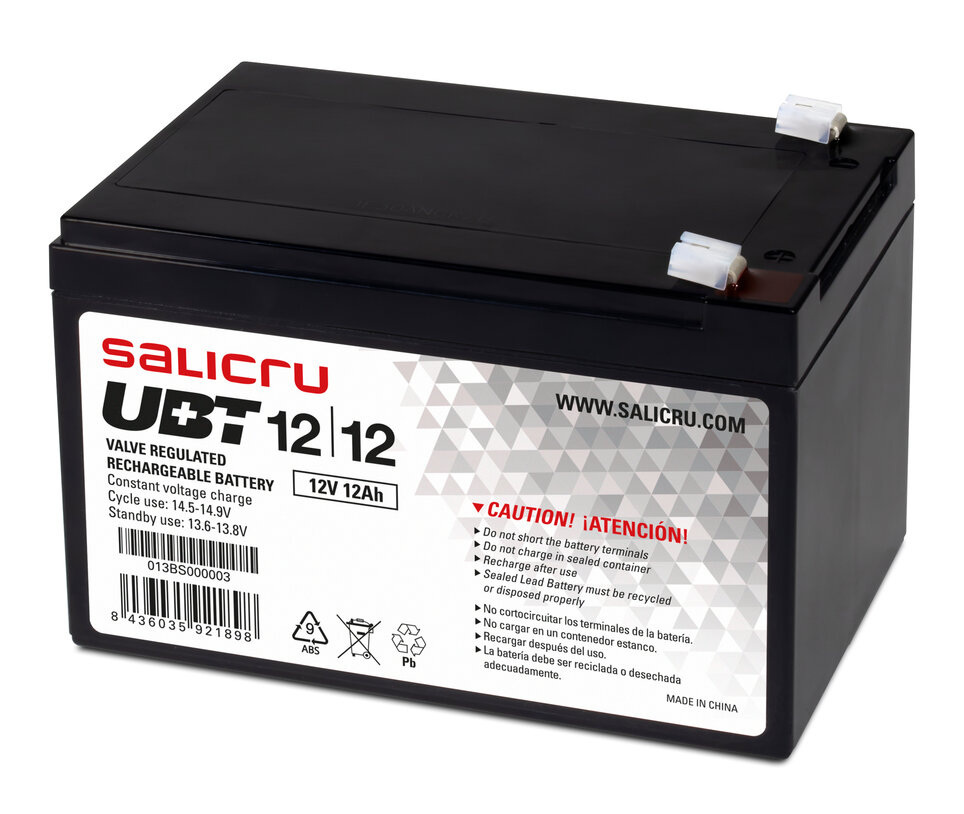 Akumulator Salicru UBT 12/12 bezobsługowy 12Ah 12V AGM do zasilaczy awaryjnych UPS