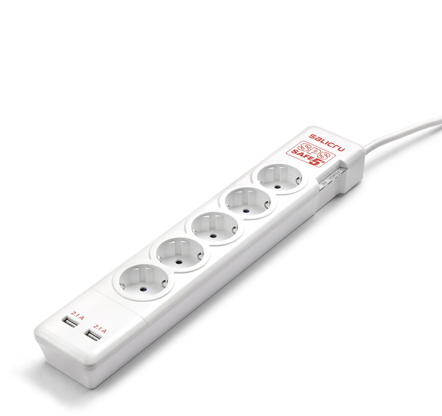 Aktywna Listwa zasilająca Salicru SPS Safe 5+ 2x USB (5 gniazd Schuko) Aktywna Listwa zasilająca Salicru SPS Safe 5+ 2x USB (5 gniazd Schuko)