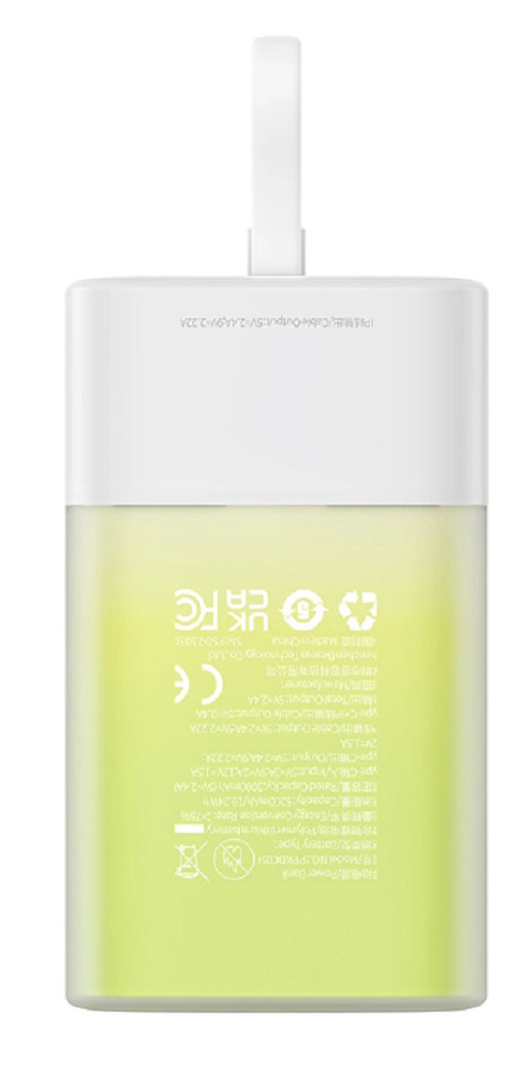 Zdjęcie produktu: Powerbank Baseus Popsicle 5200mAh 20W biało-zielony