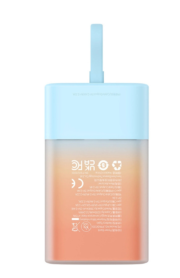 Zdjęcie produktu: Powerbank Baseus Popsicle 5200mAh 20W niebiesko-pomarańcz.