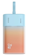 Powerbank Baseus Popsicle 5200mAh 20W z wbudowanym kablem Lightning (+ biały kabel Baseus Simple USB-C - USB-C 60W/20V/3A/30cm) - niebiesko-pomarańczowy