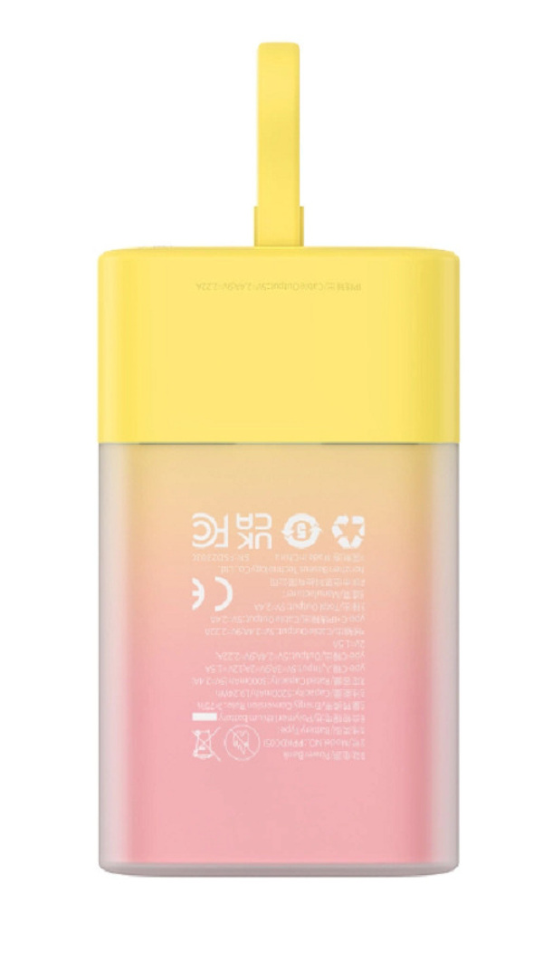 Zdjęcie produktu: Powerbank Baseus Popsicle 5200mAh 20W żółto-różowy