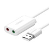 Zewnętrzna karta dźwiękowa USB UGREEN US205 15cm (biała)