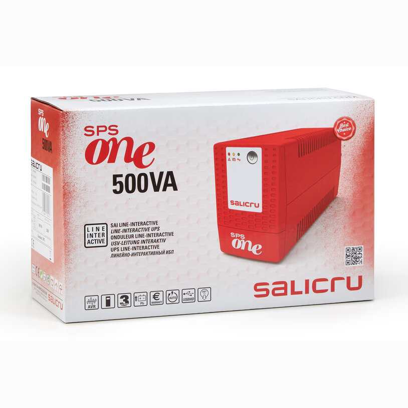 Zasilacz UPS Salicru SPS 500 ONE Red 500VA 240W Line-interactive AVR Zasilacz UPS Salicru SPS 500 ONE Red 500VA 240W Line-interactive AVR