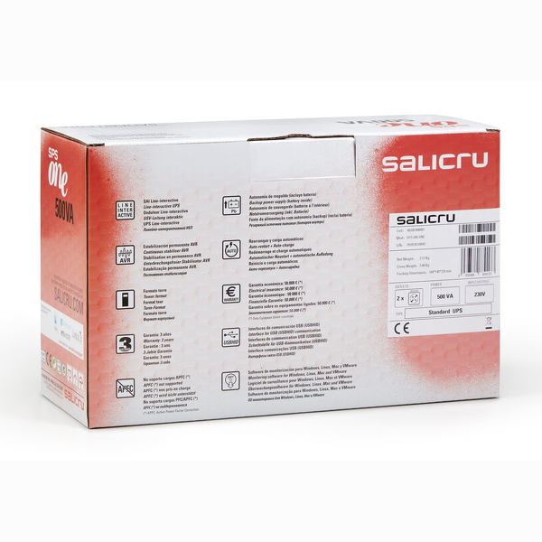 Zdjęcie produktu: Zasilacz UPS Salicru SPS 700 ONE Red 700VA 360W Line-interactive AVR