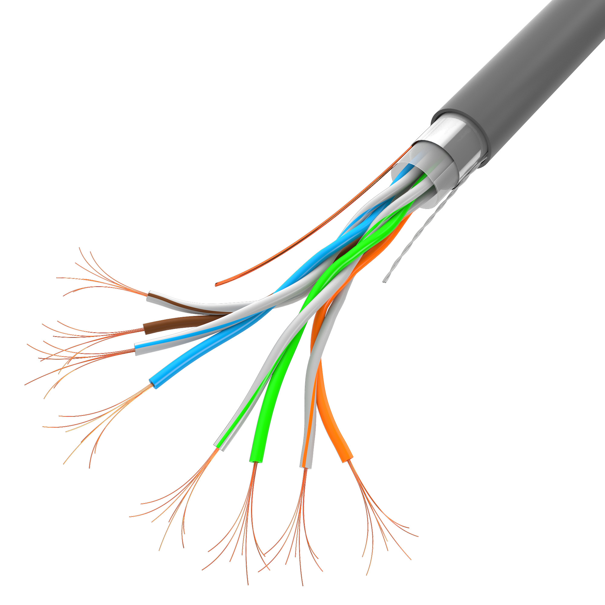 Kabel Lan FTP 100Mb/s 100m Linka CCA Lanberg - szary