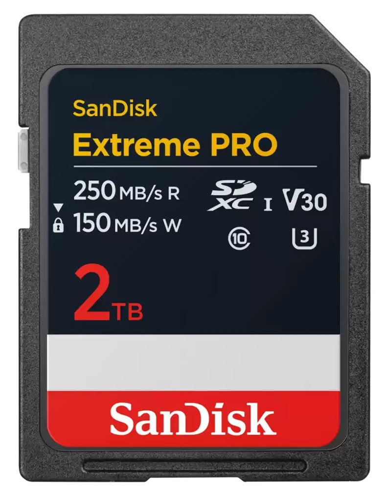 Karta SanDisk Extreme PRO SDXC 2TB 250/150 MB/s C10 V30 UHS-I U3 (SDSDXXD-2T00-GN4IN)