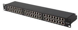 Patch panel 48 port 1U 19" KAT.6A FTP ekranowany czarny Lanberg