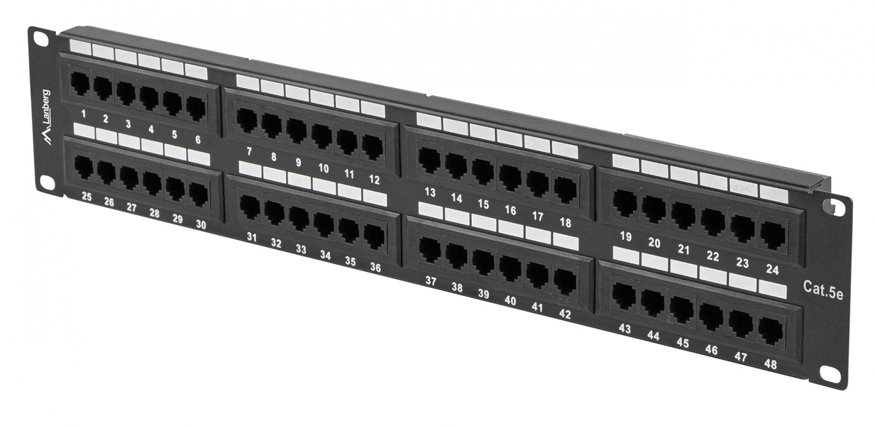 Zdjęcie produktu: Patch Panel 48 Port 2U Kat.5e czarny Lanberg Zdjęcie produktu: Patch Panel 48 Port 2U Kat.5e czarny Lanberg