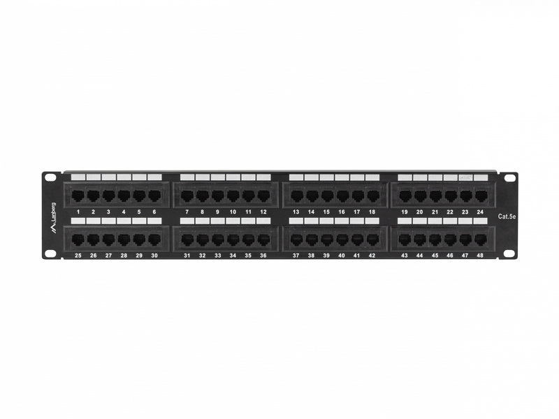 Zdjęcie produktu: Patch Panel 48 Port 2U Kat.5e czarny Lanberg Zdjęcie produktu: Patch Panel 48 Port 2U Kat.5e czarny Lanberg