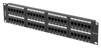 Patch Panel 48 Port 2U Kat.5e czarny Lanberg