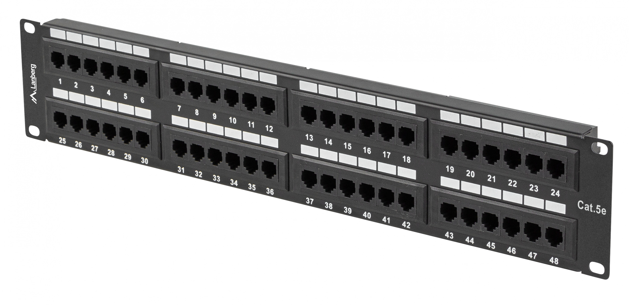 Patch Panel 48 Port 2U Kat.6 czarny Lanberg