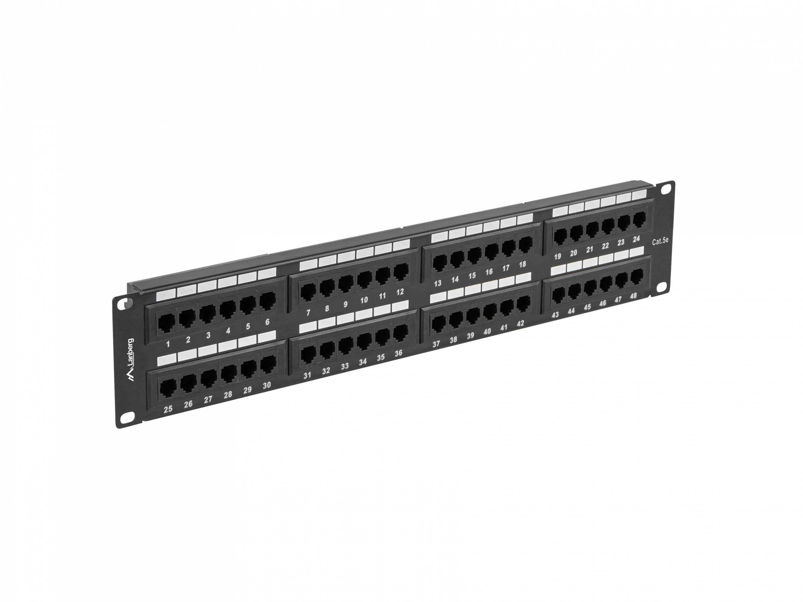 Patch Panel 48 Port 2U Kat.6 czarny Lanberg