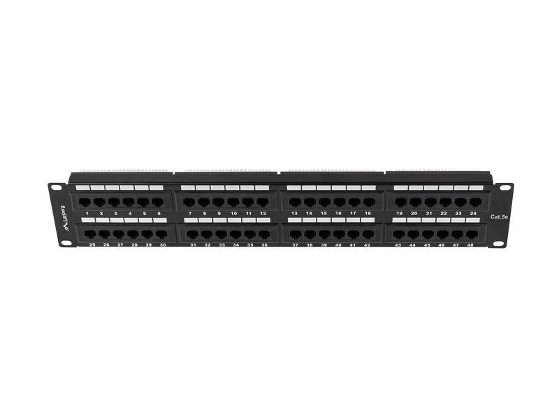 Zdjęcie produktu: Patch Panel 48 Port 2U Kat.6 czarny Lanberg